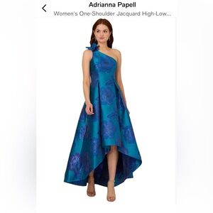 Adrianna Papell Blue and Purple One-Shoulder Dress